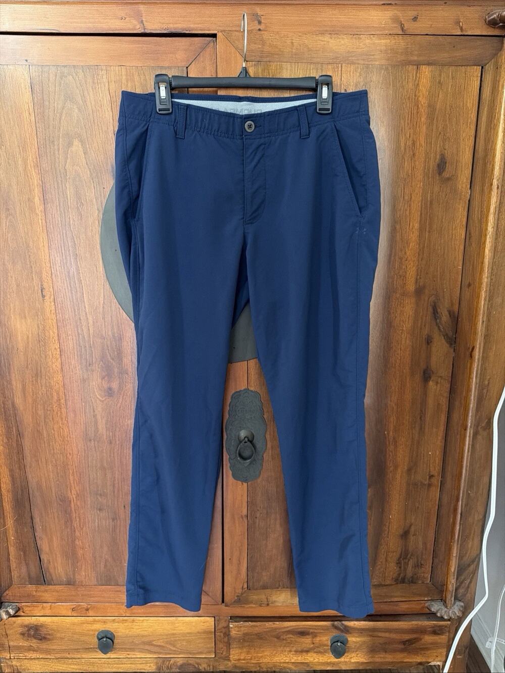 Under Armour Match Play Golf Pants Mens 36x30 Straight Blue Stretch Waistband
